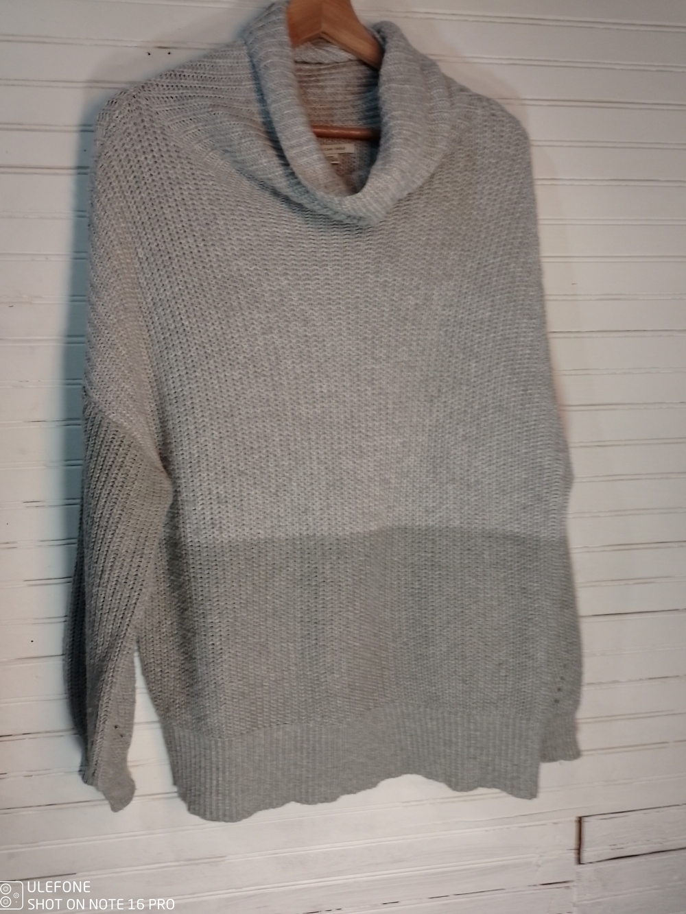 American Eagle Outfitters Light Gray Cowl Neck Sweater